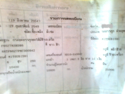 MITSUBISHI MMTFN627M PNC (M6) 260 แรงม้า 2 เพลาดัมพ์ มีระบบลากจูง