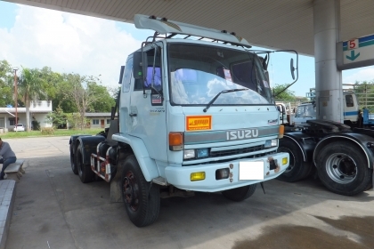 หัวลาก 10 ล้อ Isuzu Rock 240 หัวฟ้า+หางพื้นเรียบ ยาว10.5M 3คาน