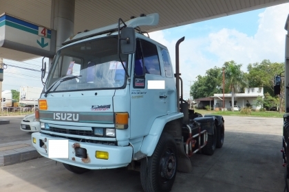 หัวลาก 10 ล้อ Isuzu Rock 240 หัวฟ้า+หางพื้นเรียบ ยาว10.5M 3คาน
