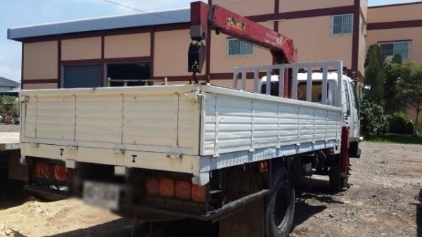 ขายรถหกล้อติดเครน HINO KL340 เปลี่ยนหัว เครื่อง EH700 168 แรง เครน 3 ตัน กระบะ 5 เมตร