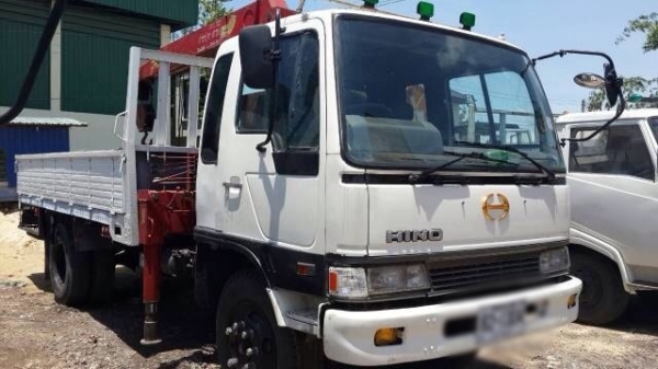 ขายรถหกล้อติดเครน HINO KL340 เปลี่ยนหัว เครื่อง EH700 168 แรง เครน 3 ตัน กระบะ 5 เมตร