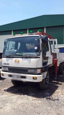 ขายรถหกล้อติดเครน HINO KL340 เปลี่ยนหัว เครื่อง EH700 168 แรง เครน 3 ตัน กระบะ 5 เมตร