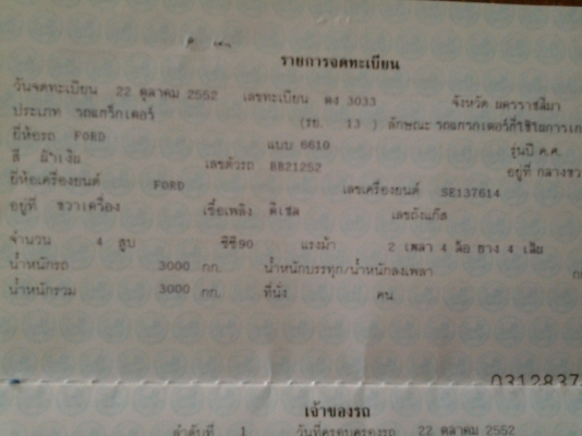 6610 4&times;4ราคา480000บาทเล่มทะเบียนพร้อมโอน
