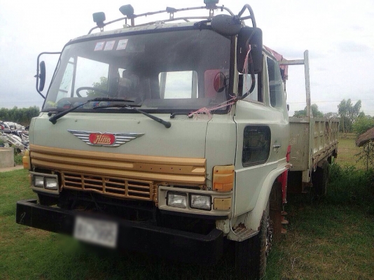 ขายรถหกล้อติดเครน HINO FF174 เครื่อง HO7C 185 แรง พวงมาลัยพาวเวอร์ เบรคจิฟฟี่  ติดเครน unic 2.5 ตัน