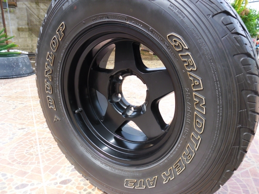 ขายmax 16x8 off-25 สีดำ+ยางdunlop at3 265/70/16 ปี 12 1 ชุด ขายmax 16x8 off-25 สีดำ+ยางdunlop at3 265/70/16 ปี 12 1 ชุด