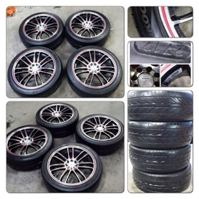 ขายแม็กมือ2ลาย RE30 ขอบ17 4รู100/114+ ยางปี12 ราคา8,900 บาทถูก