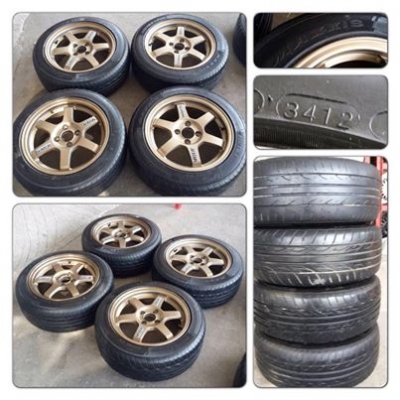 ขายล้อใหม่ขอบ15 TE37 กว้าง7 ออฟ 35+ยางปี12 ราคา 11,500 B ถูก