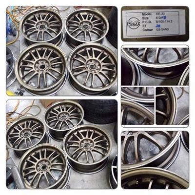 ขายแม็กมือ2 Volk RE30 สีน้ำตาล ขอบ17 กว้าง8 4 รู100/114 ราคา 8,300 บาทถูก