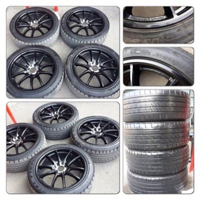 ขายแม็กมือ2ลาย Lenso Samulai ขอบ17 4รู100/114+ ยางปี 11 ราคา9,500 บาทถูก