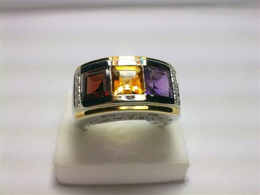 แหวนเงินพลอย3สี