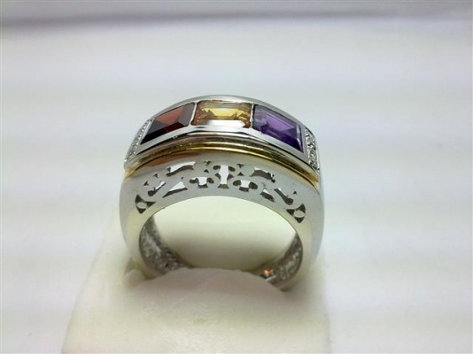 แหวนเงินพลอย3สี