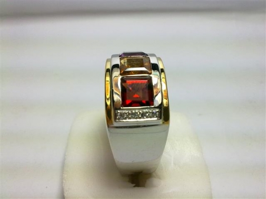 แหวนเงินพลอย3สี