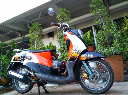 Fino ปี51 ส้มขาว ทะเบียน กท 177 เดิมๆ  เครื่องดี