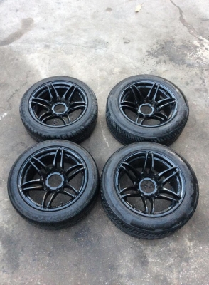 ขายล้อ Cosmic by kiki ขอบ17" 6รู กว้าง หน้า8หลัง9 พร้อมยาง ถูกๆครับ