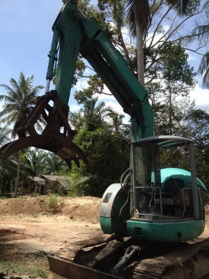 ขายแบคโฮ คีบไม้