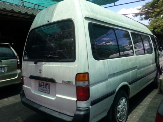 ขาย Toyota Hiace หัวจรวด หลังคาสูง ช่วงยาว สีขาว รถขับได้ แอร์ครบ
