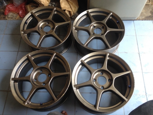 P1 RECINGแท้JAPANขอบ17กว้าง7นิ้ว4รู114 อ๊อฟ43สีเดิมๆยุ่น