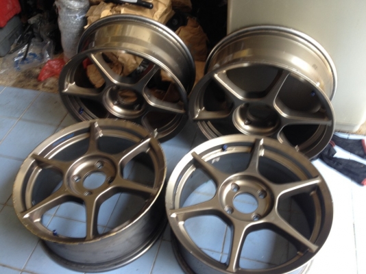 P1 RECINGแท้JAPANขอบ17กว้าง7นิ้ว4รู114 อ๊อฟ43สีเดิมๆยุ่น