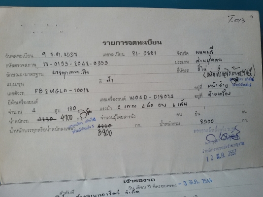 ขายรถ HINO FB2W ปี 37 เครื่อง WO4D 120 cc. ขายรถ HINO FB2W ปี 37 เครื่อง WO4D 120 cc.