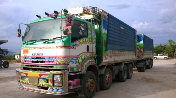 ขายรถพ่วง ISUZU DECA 360 แรง ปี 54 กระบะดัมพ์คอกเกษตร แม่ 12 ล้อ ลูก 3 เพลา