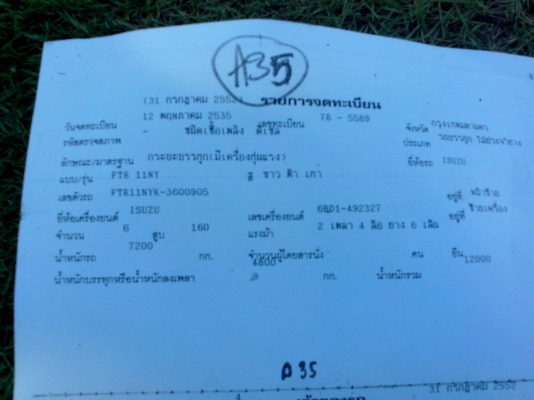 ขายรถบรรทุกหกล้ออีซูซูร็อคกี้