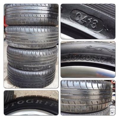 ขายยางขอบ17 ปี 13 Autogrip 215 50 17 4เส้น ราคา 4,500 บาท *****ดอกเต็มๆ