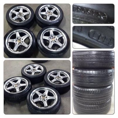 ขายล้อแม็กซ์มือ2ขอบ16 Lenso 5ก้าน 4รู100/114 + ยางปี11-12 ราคา 6,500 บ.ถูก