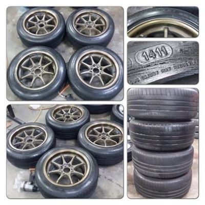 ขายล้อแม็กซ์มือ2 CE28 ขอบ15 กว้าง 8 4รู100 +ยางปี10-11 ราคา 9,900 บาทถูก