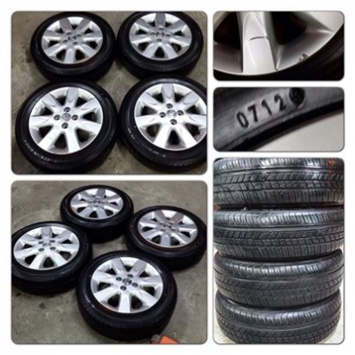 ขายล้อแม็กซ์15 Nissan March + ยางปี12 ราคา 7,500 บ.ถูก