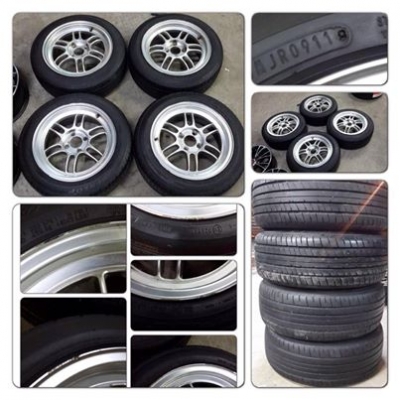 ขายล้อแม็กมือ2 RPF1 ขอบ 15 4รู100 หน้า 7 4 รู100+ ยางปี11 ราคา 8,500 บาทถูก