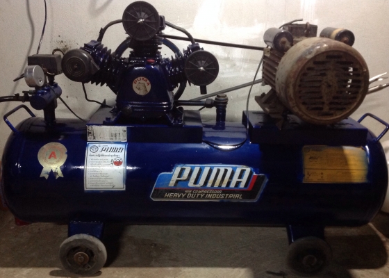 ปั๊มลมสวยๆPUMA,2แรง,3หัวถัง148Lมอเตอร์5แรง