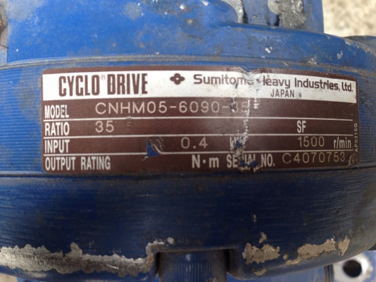 ขายมอเตอร์เกียร์ cycro drive Sumitomo 1/2 HP. 380 V อัตราทด 1:35 สภาพสวย วิ่งนิ่ม พร้อมใช้งาน