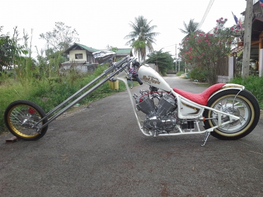 ขาย รถยิงเฟรมสปิงเกอร์หน้ายาว เครื่องVirago 400cc.สภาพสวยครับ