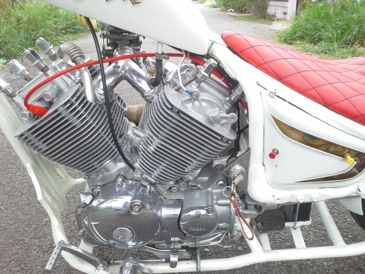 ขาย รถยิงเฟรมสปิงเกอร์หน้ายาว เครื่องVirago 400cc.สภาพสวยครับ