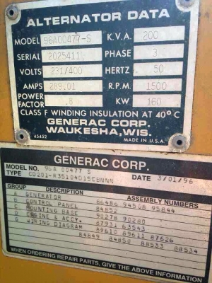 เครื่องปั่นไฟ CAT 3208 200KVA เครื่องปั่นไฟ CAT 3208 200KVA