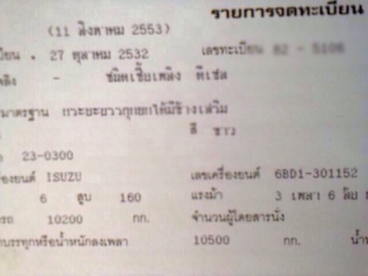 ขายรถบรรทุกสิบล้อดัมพ์ ISUZU - 23 เครื่อง 6BD1 - 160 แรง กระบะดัมพ์