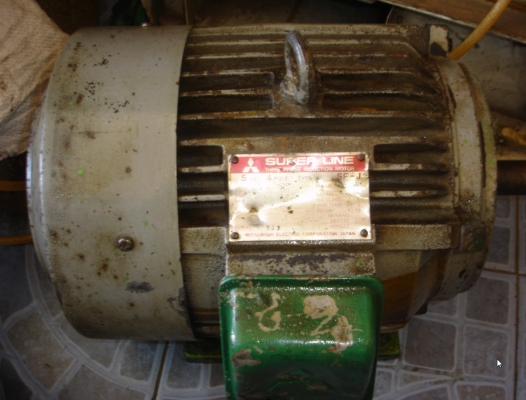 ขายมอเตอร์mitsubishi 5hp เหล็กหล่อ ไฟ 3 สาย 380v 1440 รอบ