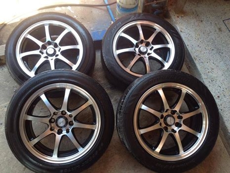 เเม็กขอบ15 4รู100,114  กว้าง6.5 ออฟ38 Lenso พร้อมยาง