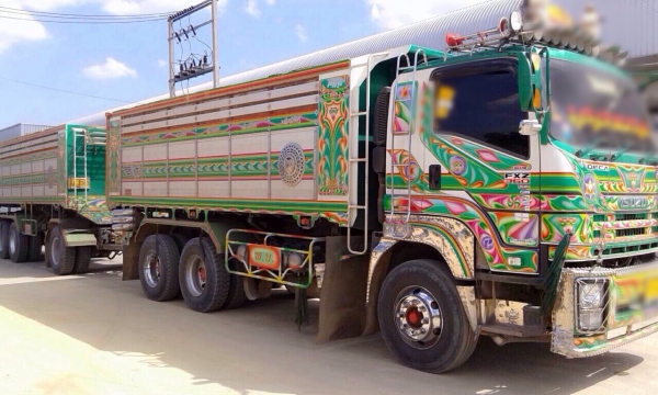 ขายดาว์รถพ่วง ISUZU DECA 360 แรง ปี 54 ดัมพ์มิเนียมแม่ลูก แม่ 6.20 เมตร ลูก 6.80 เมตร