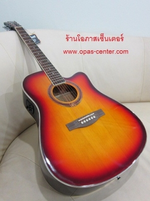 กีต้าร์โปร่งเว้าไฟฟ้า Vivid รุ่น V-121c สีซันเบิร์ส ของใหม่ EQ อย่างดี G-Tone GT-2 มีจูนเนอร์