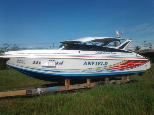 ขายเรือเร็ว 27 ฟุต ท้องไม้จริง เครื่องยามาฮา 115 แรง 2 ตัว พร้อมใช้งานทะเบียนพร้อมมีเทนเลอร์ให้พร้อมลากกลับใด้เลยค่ะ ขายเรือเร็ว 27 ฟุต ท้องไม้จริง เครื่องยามาฮา 115 แรง 2 ตัว พร้อมใช้งานทะเบียนพร้อมมีเทนเลอร์ให้พร้อมลากกลับใด้เลยค่ะ