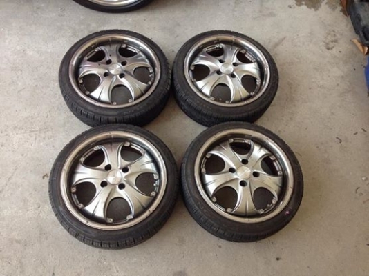 ขายล้อขอบ 15x5ครึ่ง 4/100 พร้อมยางดึงแนวยุ่น 165/45/15