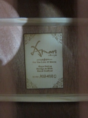 กีต้าร์โปร่งเว้าไฟฟ้า Amari รุ่น AM-418C สีไม้ด้าน ของใหม่ EQ อย่างดี