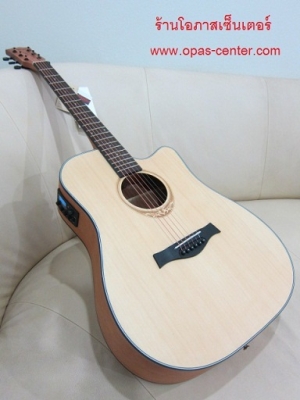 กีต้าร์โปร่งเว้าไฟฟ้า Amari รุ่น AM-418C สีไม้ด้าน ของใหม่ EQ อย่างดี