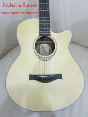 กีต้าร์โปร่งเว้าไฟฟ้า Amari รุ่น AM-408C สีไม้ด้าน ของใหม่ EQ อย่างดี G-Tone