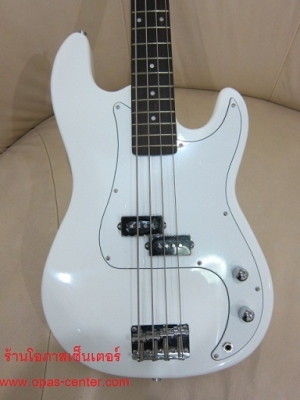 เบสไฟฟ้า Beatle 4 สาย ทรง Precision Bass สีขาว ของใหม่ ขายทูกถูก