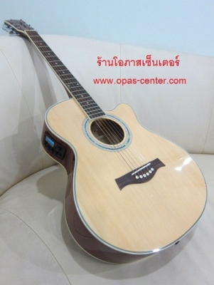 กีต้าร์โปร่งเว้าไฟฟ้า N-TAB รุ่น NF-350EQ สีไม้เงา และสีขาว ของใหม่ EQ อย่างดี