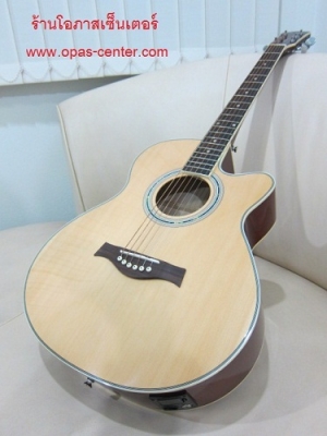 กีต้าร์โปร่งเว้าไฟฟ้า N-TAB รุ่น NF-350EQ สีไม้เงา และสีขาว ของใหม่ EQ อย่างดี