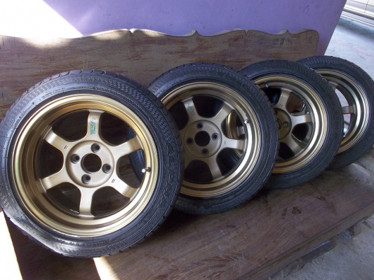 ขายแม็ก TE 37V  ขอบ15x8 off20 + ยาง195-50-15 ปี13 ชุดละ 9500