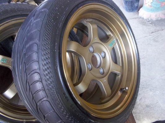 ขายแม็ก TE 37V  ขอบ15x8 off20 + ยาง195-50-15 ปี13 ชุดละ 9500